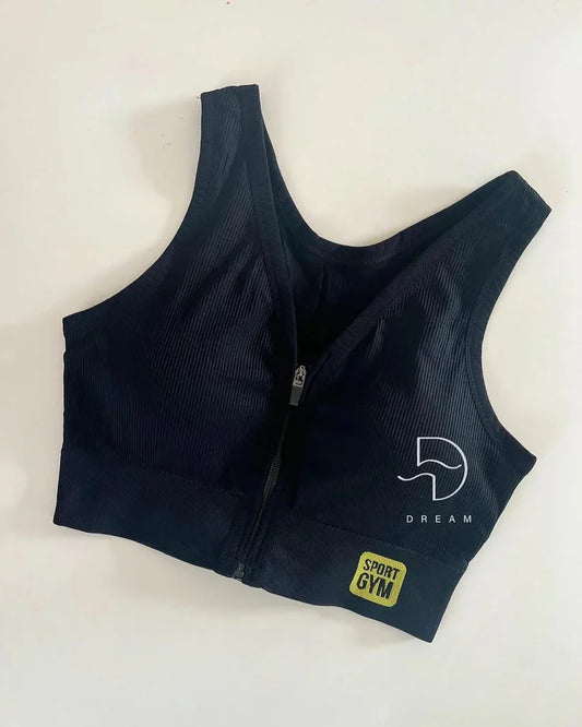 Front Zipper Sport Bra