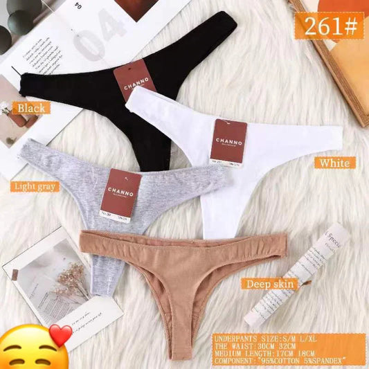 Pack of three Cotton Thong