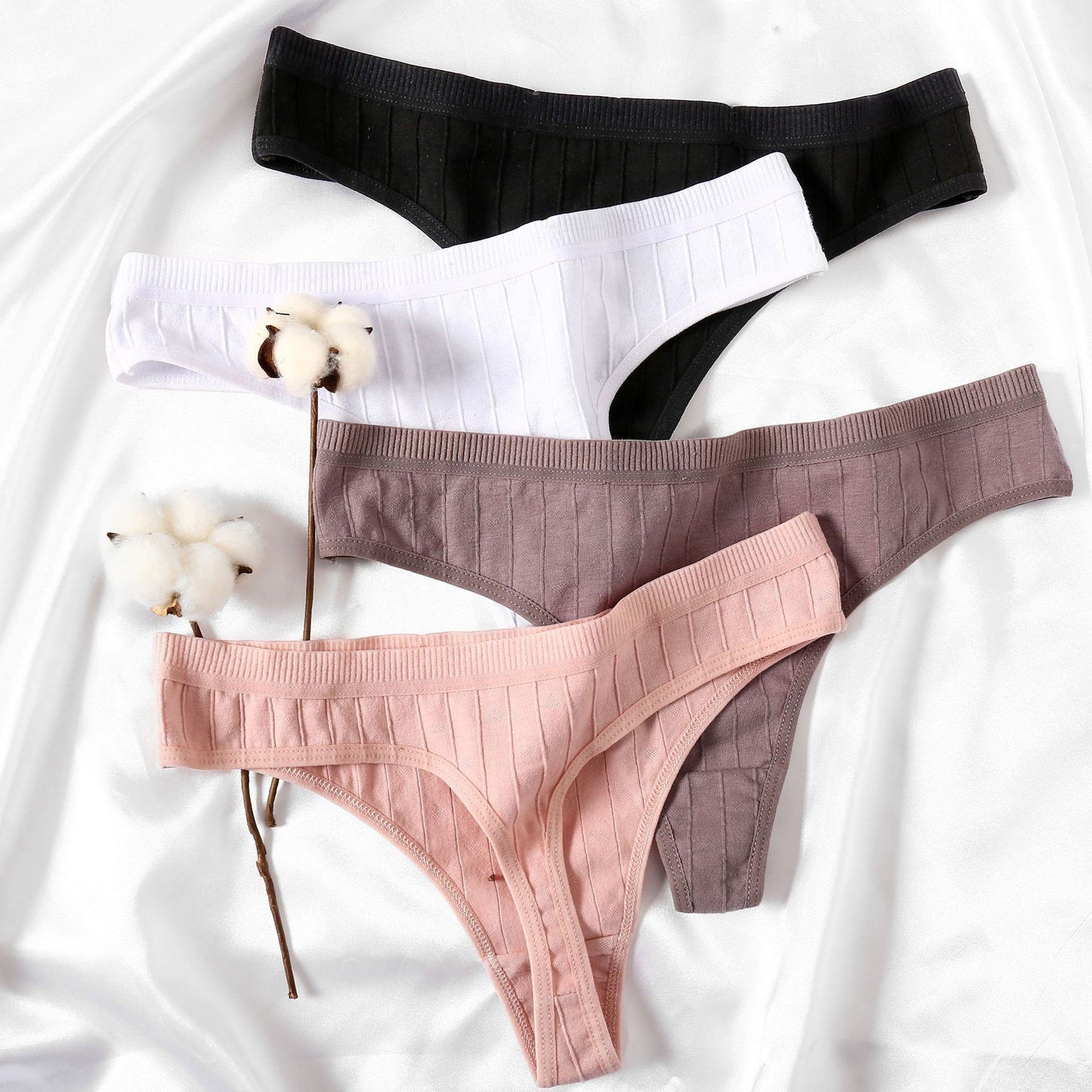 Pack of three Cotton Thong