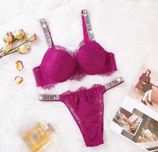 Luxury Lace Wired Push-Up Bra & Panty Set