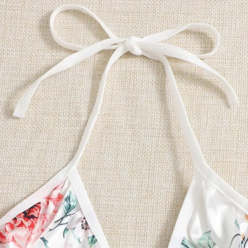 Floral Printed 3 piece Silky Nighty