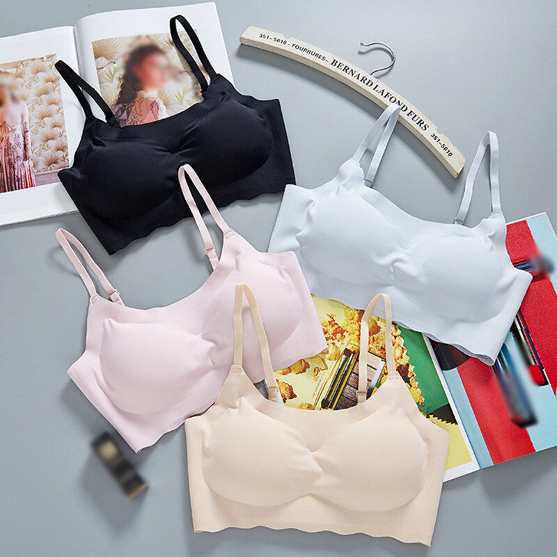 Ice Silk Bralette Bidi Bra Adjustable Straps