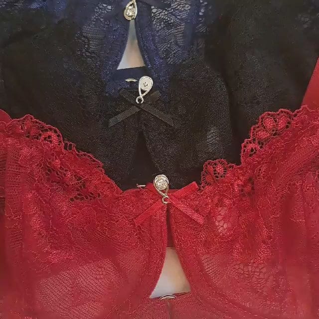 Non  Padded Bra Panty Set Ring Wired Lacy Touch