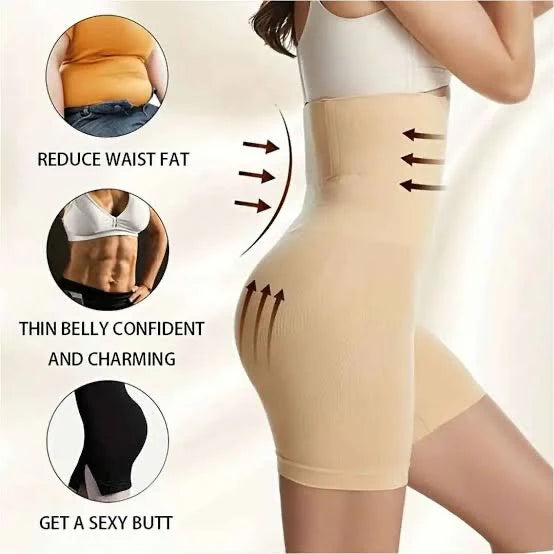 Women’s Seamless High Waist Shapewear Shorts – Tummy Control & Butt Lifting Lower Bodyshaper