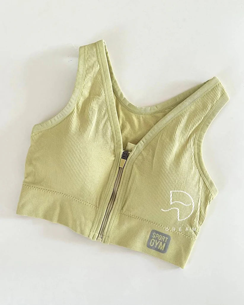 Front Zipper Sport Bra
