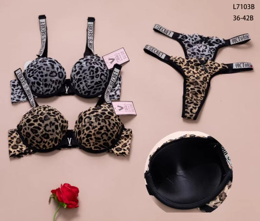 Cheetah Print Victoria Secret Bra Panty Set