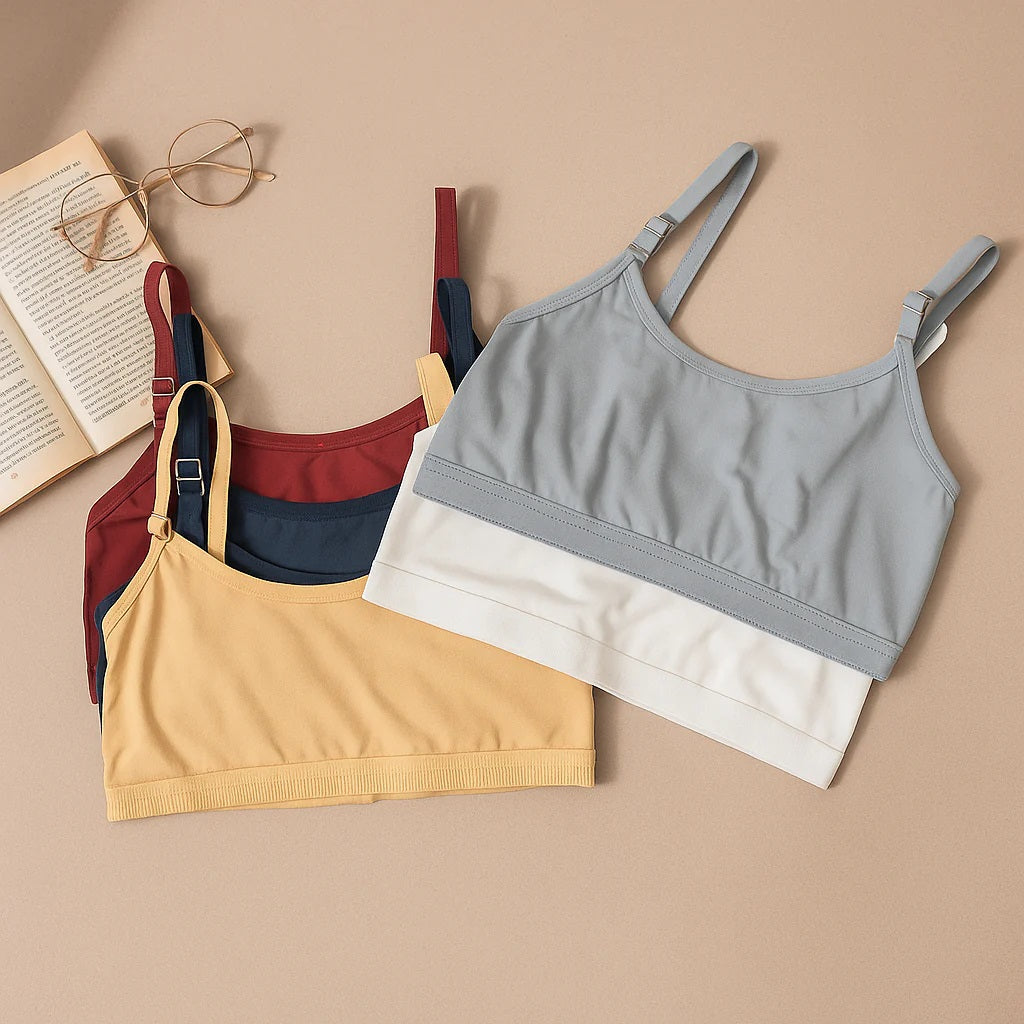 Cotton non Padded Teen Bidi bra 8-14 Years (Adjustable Straps)