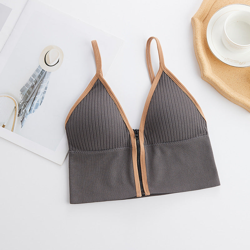 Front Zipper Sports Bra