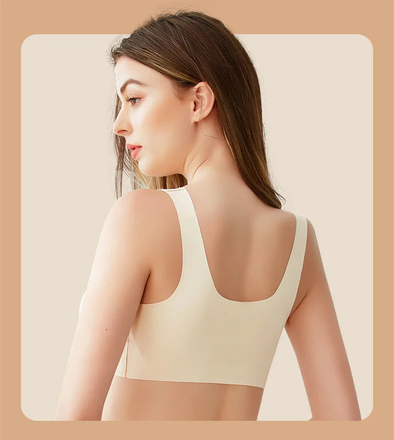 Front Button Bra Ice Silk Bralette Bidi