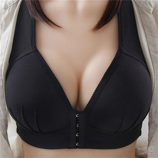 Front Closure Wide Strap Light Padded Bra
