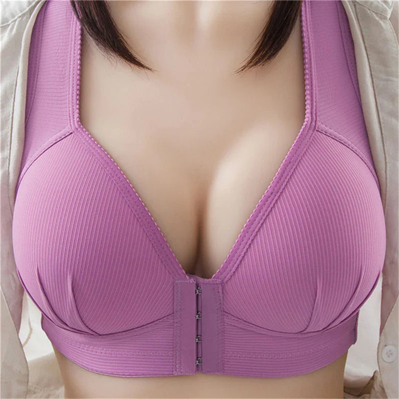 Front Closure Wide Strap Light Padded Bra