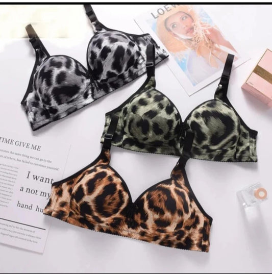 Cheeta Print Padded Bra