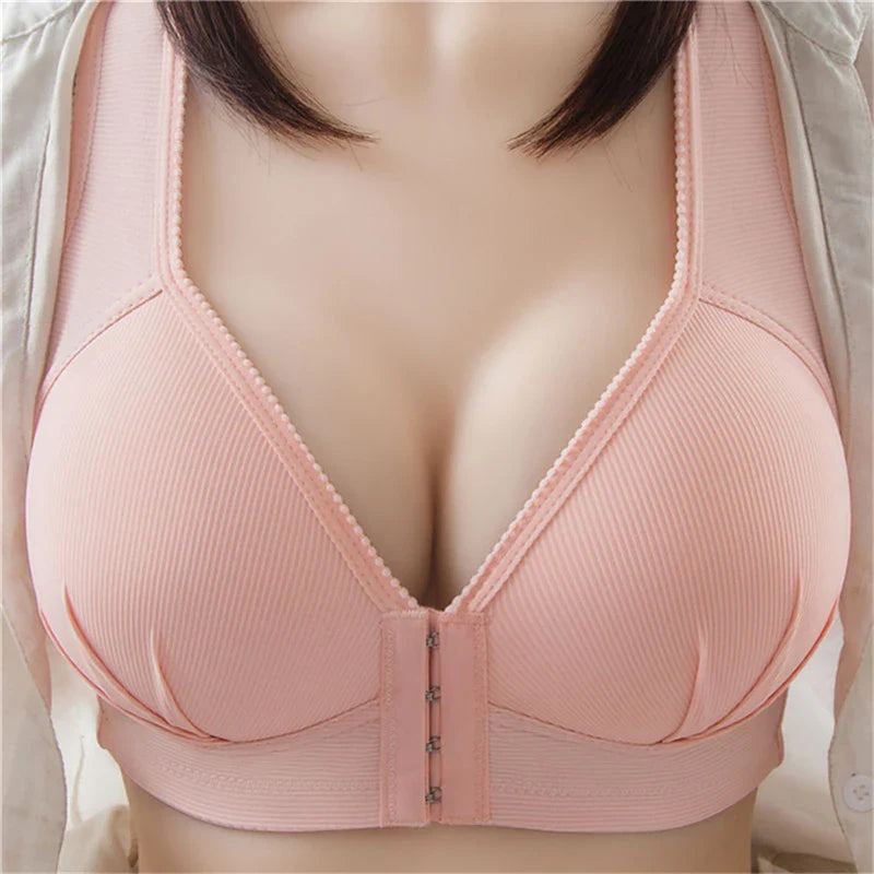Front Closure Wide Strap Light Padded Bra