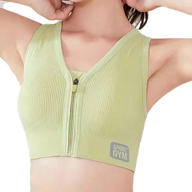 Front Zipper Sport Bra