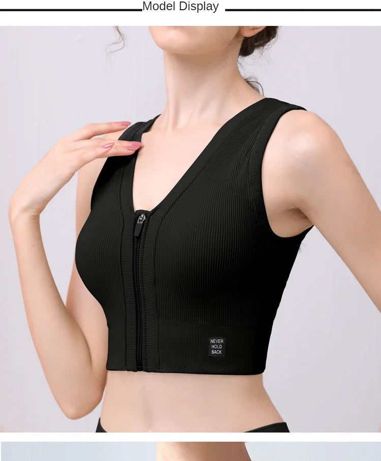 Front Zipper Sport Bra