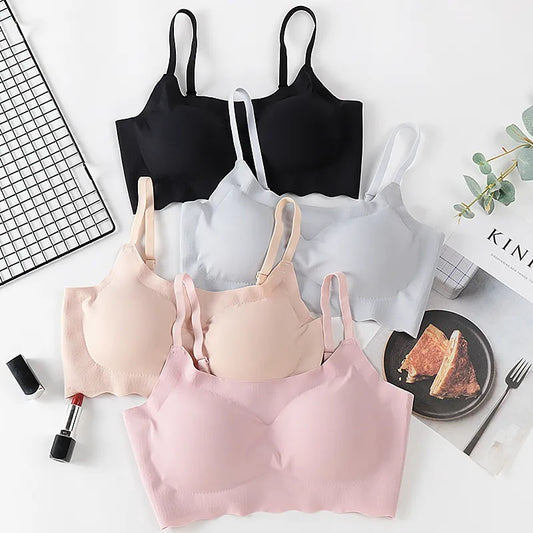 Ice Silk Bralette Bidi Bra Adjustable Straps